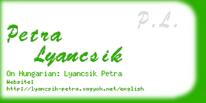 petra lyancsik business card